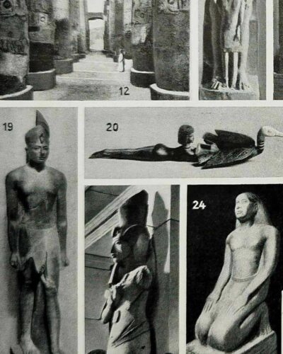 Égypte ancienne, carte et monuments, planche années 1930