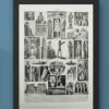 Égypte ancienne, carte et monuments, planche années 1930