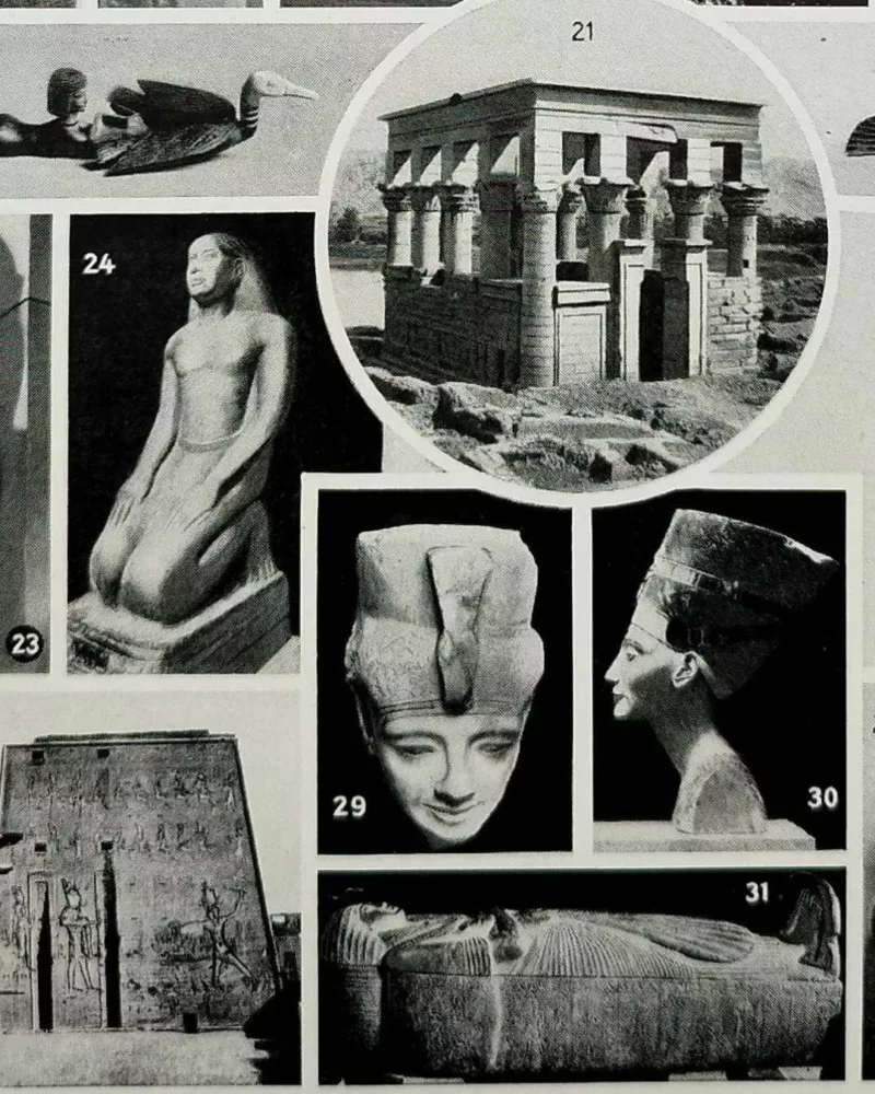 egypte-carte-b22.jpg Égypte ancienne, carte et monuments, planche années 1930 – verso encadré en décoration murale