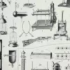 Électricité et machines, planche scientifique années 1930 – détail de la planche ancienne