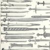 Épées et armes blanches, planche historique années 1930