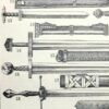 Épées et armes blanches, planche historique années 1930