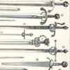 Épées et armes blanches, planche historique années 1930