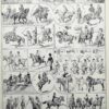 Équitation et chevaux, planche sportive ancienne 1930