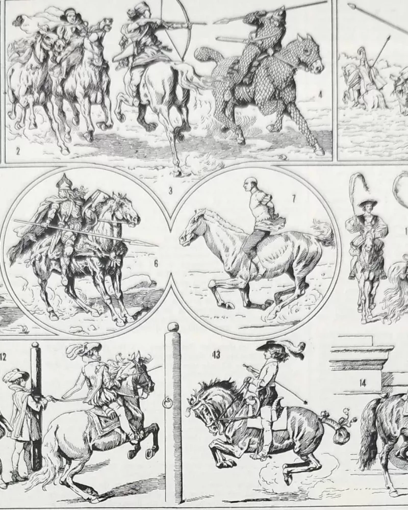 equitation-cheval-a14.jpg Équitation et chevaux, planche sportive ancienne 1930 – détail de la planche ancienne