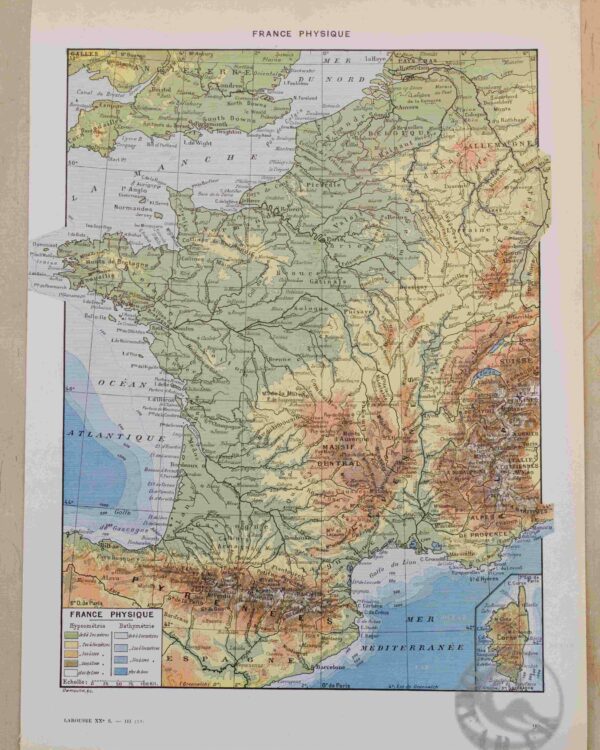 France physique, agricole et forestière, cartes originales 1930