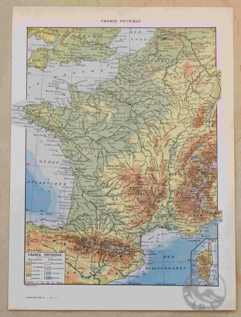 France physique, agricole et forestière, cartes originales 1930
