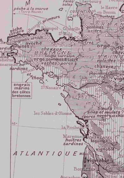 france-carte-geographique-07 France physique, agricole et forestière, cartes originales 1930