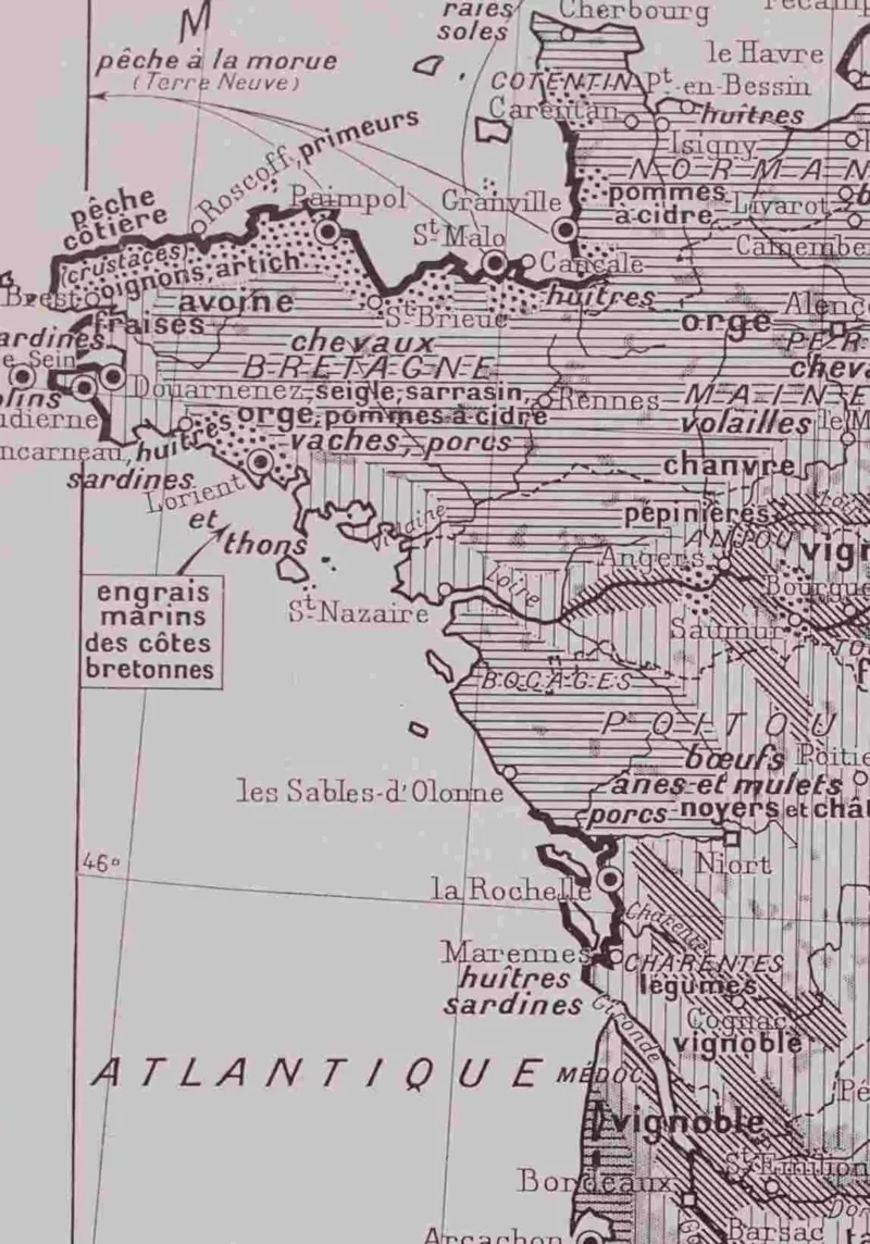 France physique, agricole et forestière, cartes originales 1930