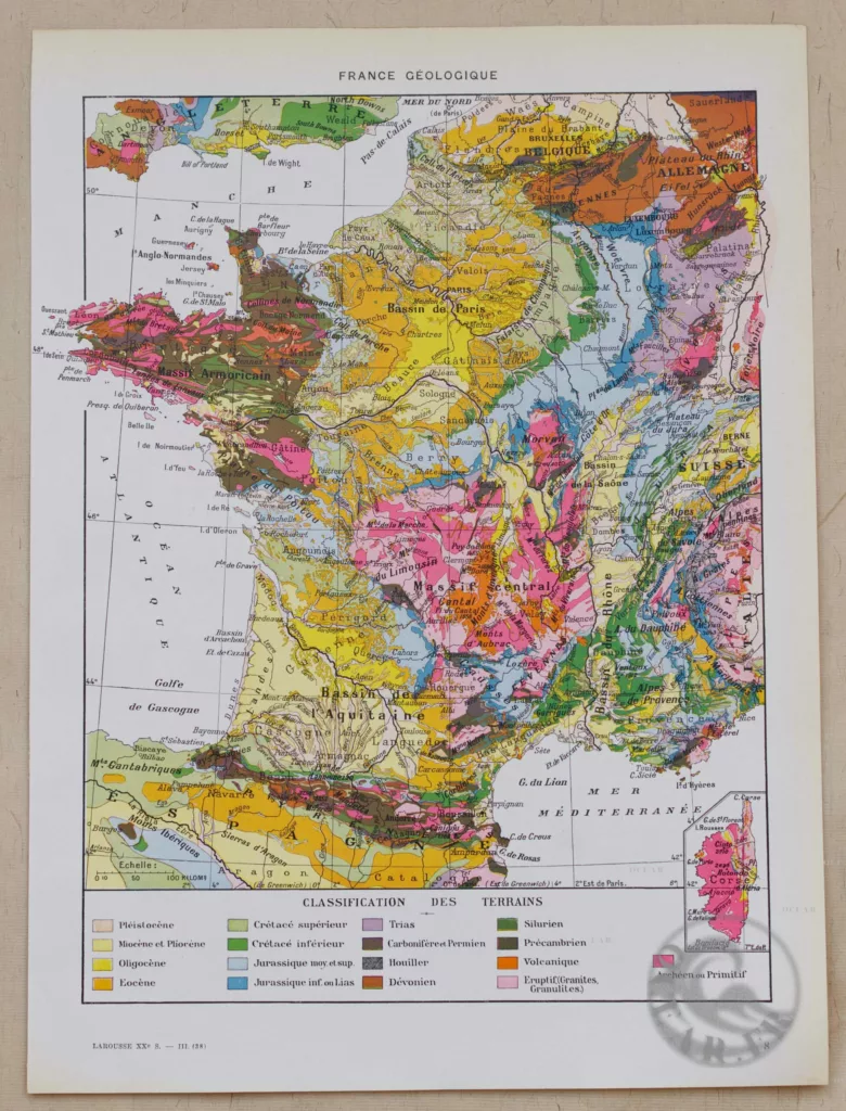 France géologique et minière, cartes originales 1930