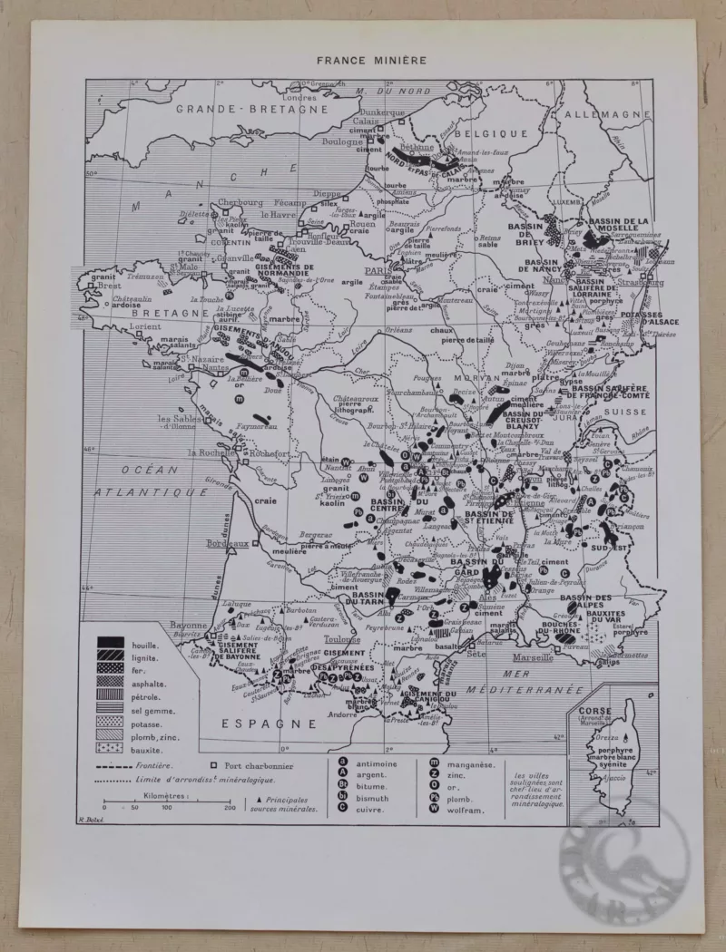 France géologique et minière, cartes originales 1930
