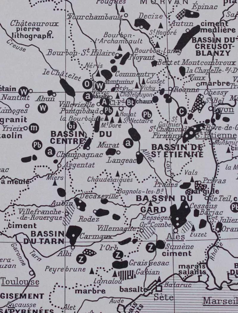 France géologique et minière, cartes originales 1930