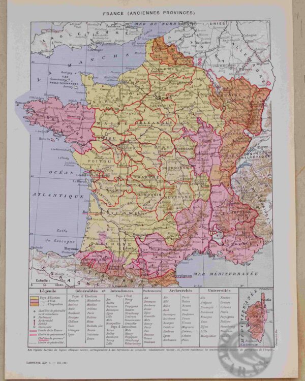Anciennes provinces et France industrielle, cartes originales 1930
