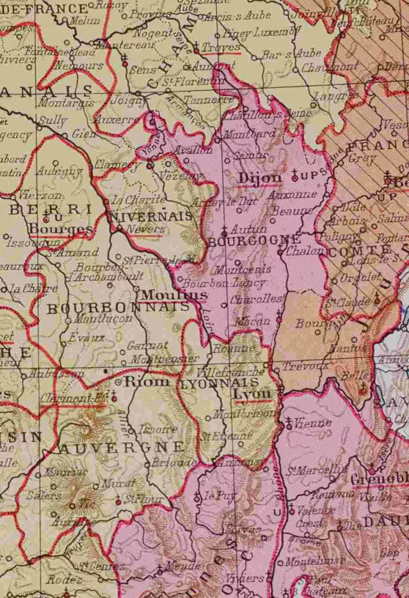 france-carte-provinces-06 Anciennes provinces et France industrielle, cartes originales 1930