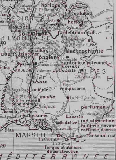 france-carte-provinces-08 Anciennes provinces et France industrielle, cartes originales 1930