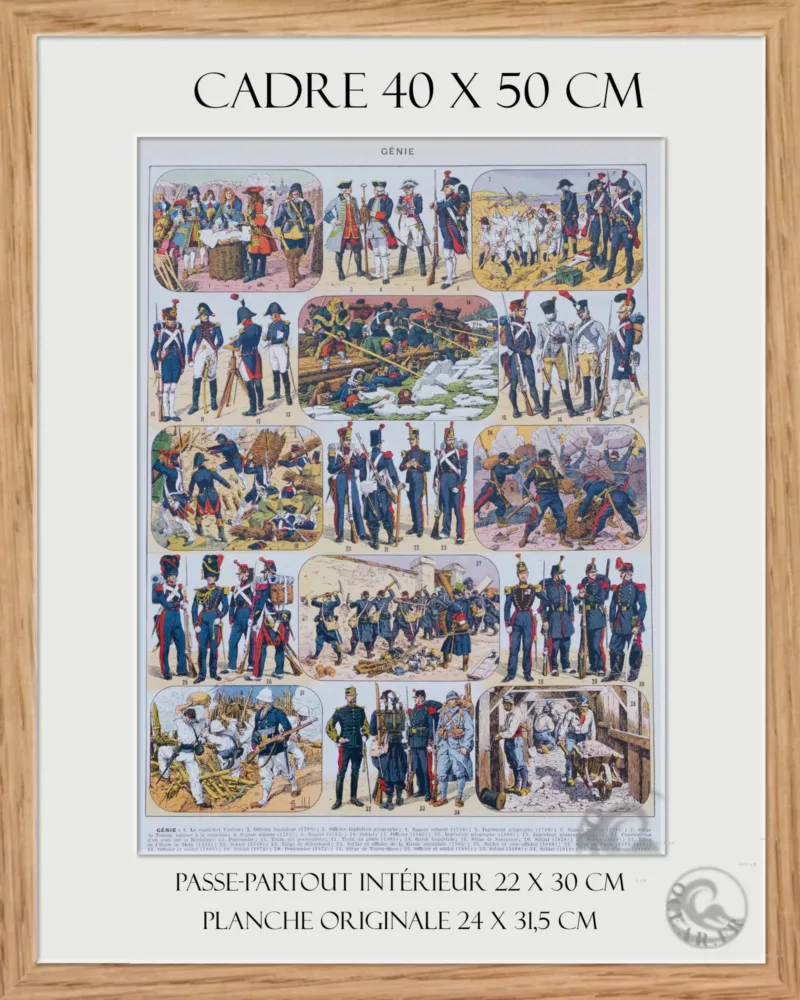 cadre2 Génie et Gendarmerie, uniformes historiques, planche 1930