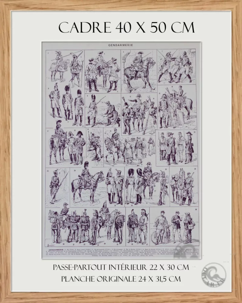 cadre2 Génie et Gendarmerie, uniformes historiques, planche 1930