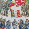 Grande Guerre 1914-1918, uniformes et carte du monde, planche 1930