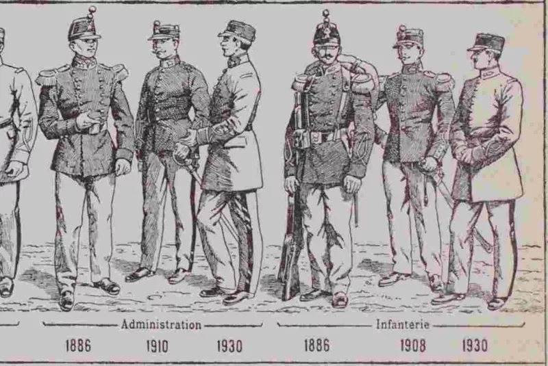 Uniformes des Grandes Écoles françaises, planche historique 1930