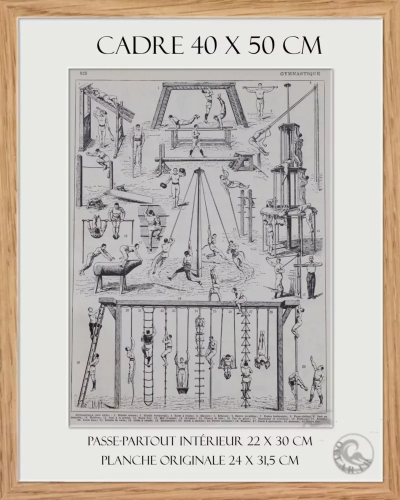 Gymnastique et sports, exercices d’époque, planche 1930