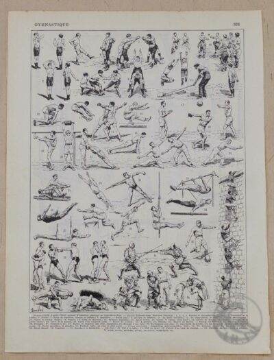 118A5888 Gymnastique et sports, exercices d’époque, planche 1930