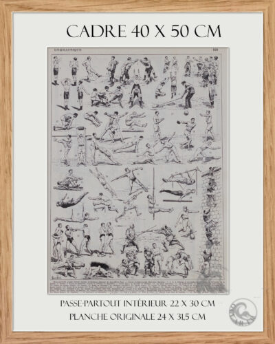 cadre2 Gymnastique et sports, exercices d’époque, planche 1930