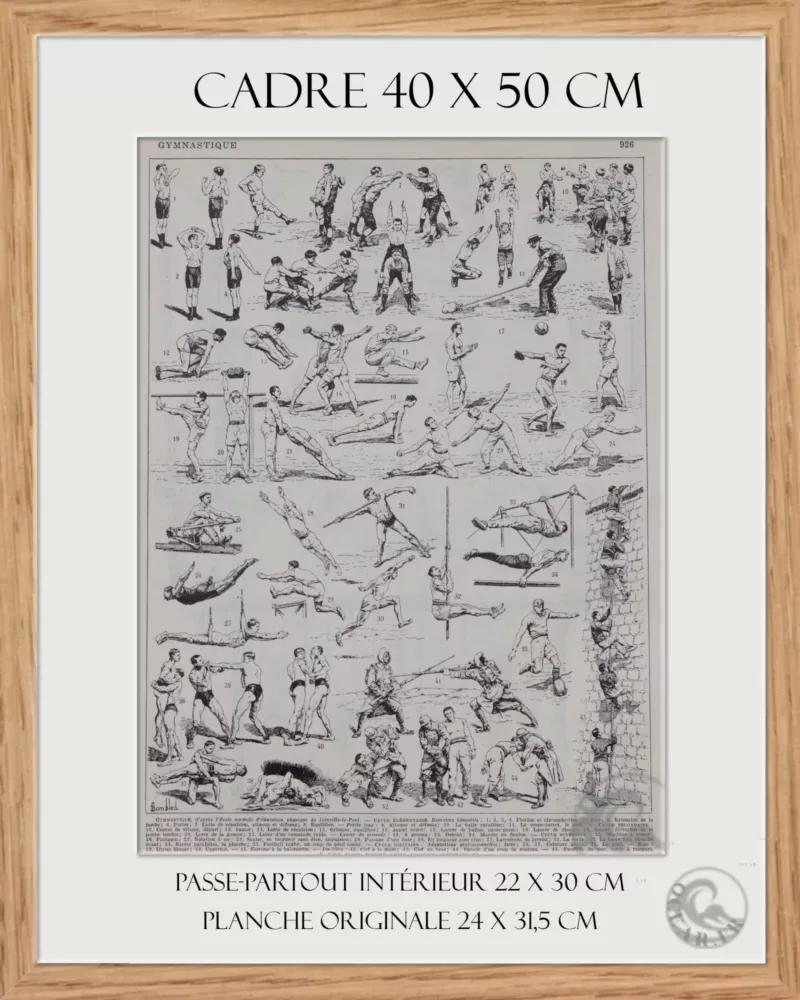 Gymnastique et sports, exercices d’époque, planche 1930