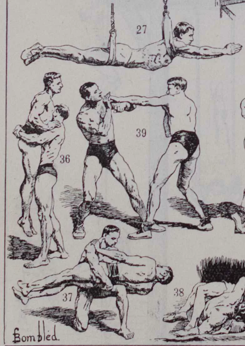 Gymnastique et sports, exercices d’époque, planche 1930