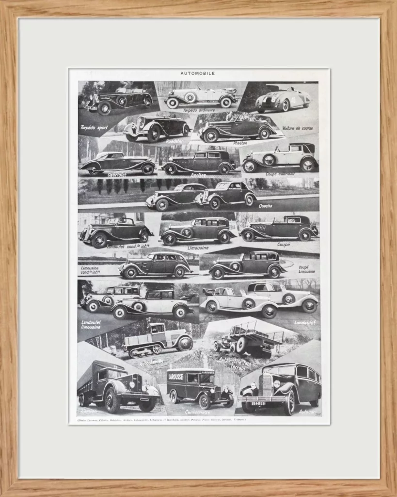 Automobile à travers les âges, planche originale 1928