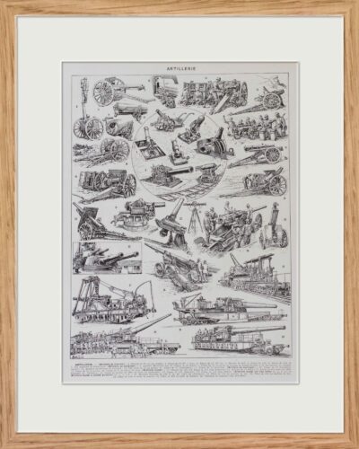Artillerie, planche historique recto-verso 1928