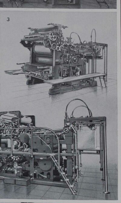 Machines d’imprimerie, planche technique originale 1930