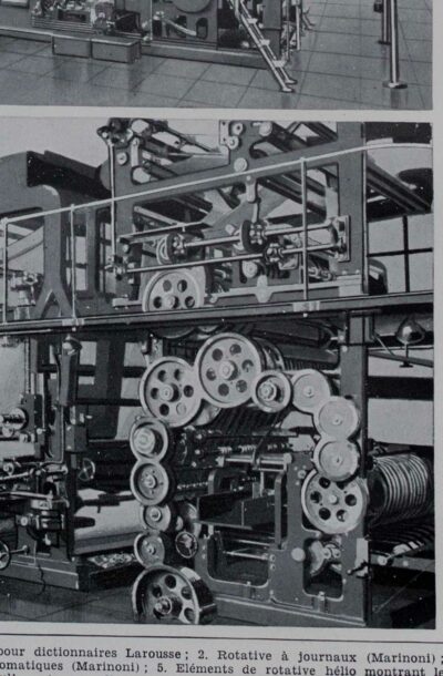 Machines d’imprimerie, planche technique originale 1930