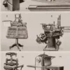 Machines d’imprimerie, planche technique originale 1930 – verso du document ancien