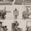 Machines d’imprimerie, planche technique originale 1930