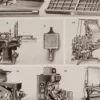 Machines d’imprimerie, planche technique originale 1930 – verso encadré en décoration murale