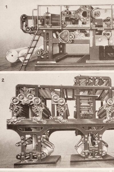 Machines d’imprimerie, planche technique originale 1930