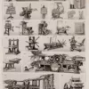 Machines d’imprimerie, planche technique originale 1930 – verso du document ancien