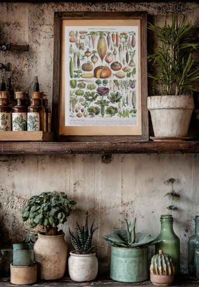 Légumes, planche botanique originale 1930