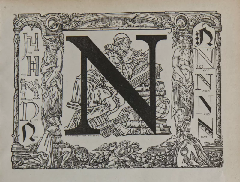 lettreN Lettre N, typographie de Maximilien Vox, planche originale 1932