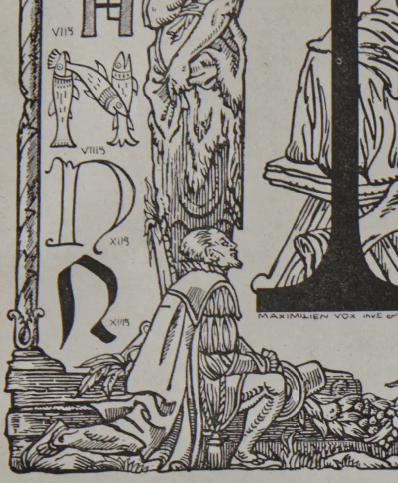 lettreN Lettre N, typographie de Maximilien Vox, planche originale 1932