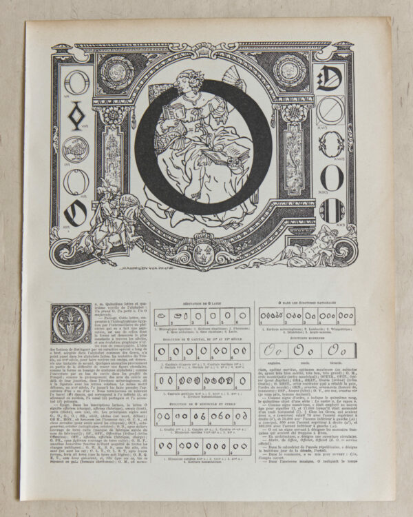 Lettre O, typographie de Maximilien Vox, planche originale 1932