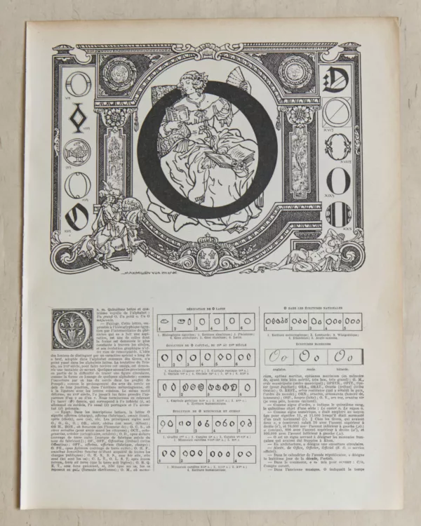 Lettre O, typographie de Maximilien Vox, planche originale 1932