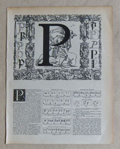 Lettre P, typographie de Maximilien Vox, planche originale 1932