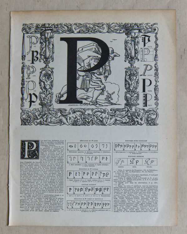 Lettre P, typographie de Maximilien Vox, planche originale 1932