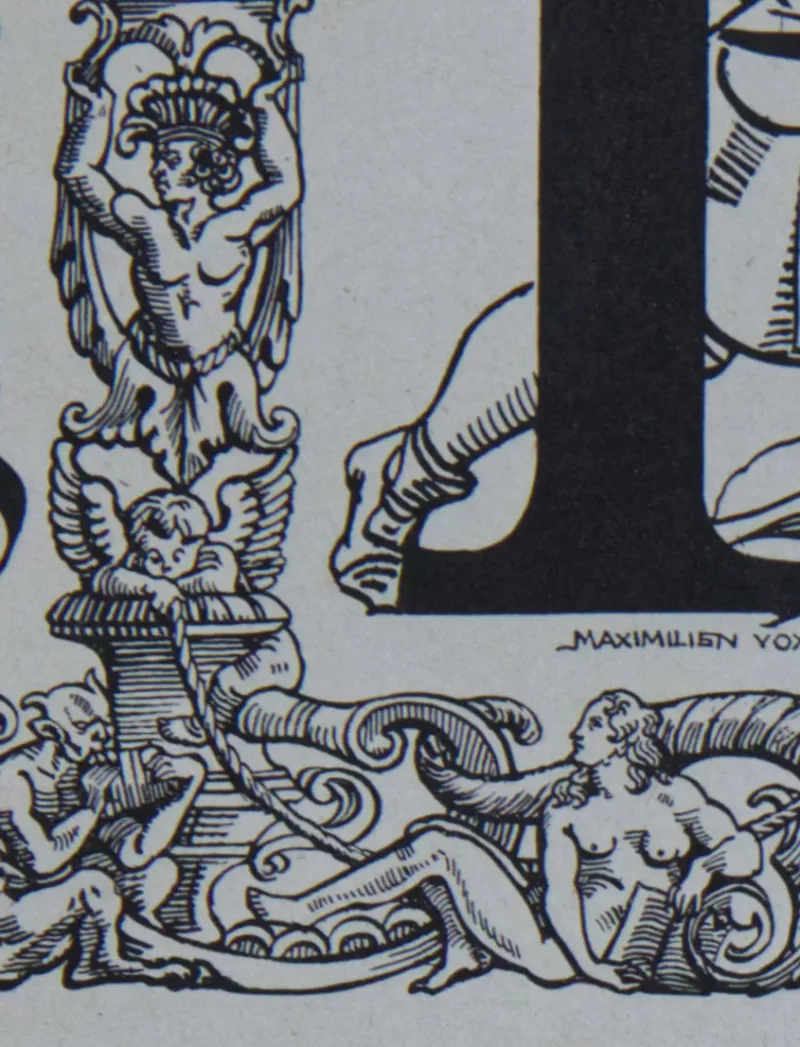 lettreP Lettre P, typographie de Maximilien Vox, planche originale 1932
