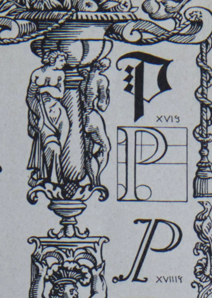 lettreP Lettre P, typographie de Maximilien Vox, planche originale 1932