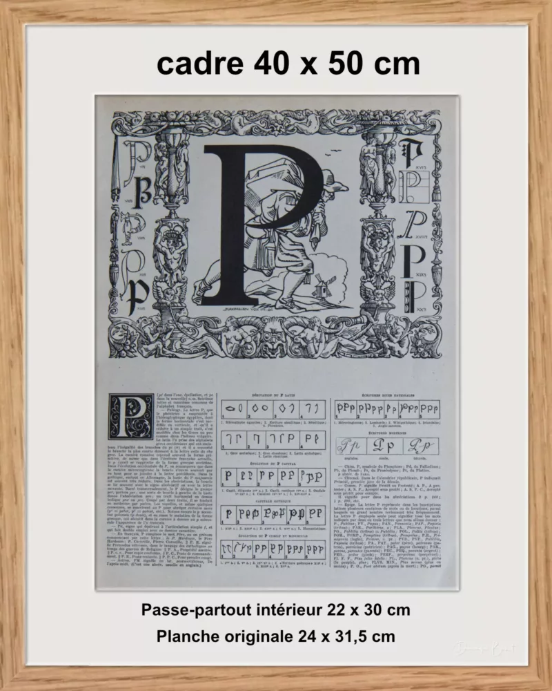 cadre-bois2-pp Lettre P, typographie de Maximilien Vox, planche originale 1932
