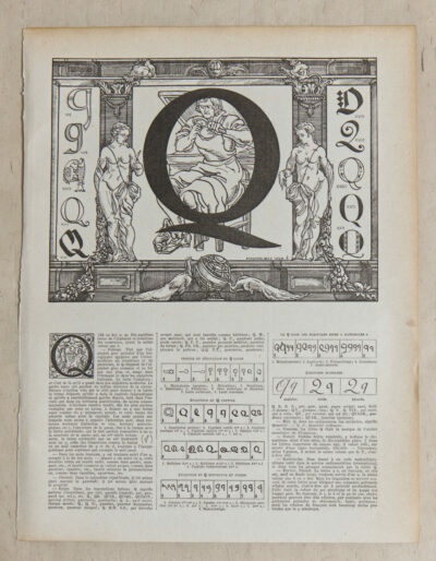 Lettre Q, typographie de Maximilien Vox, planche originale 1932