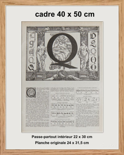 Lettre Q, typographie de Maximilien Vox, planche originale 1932
