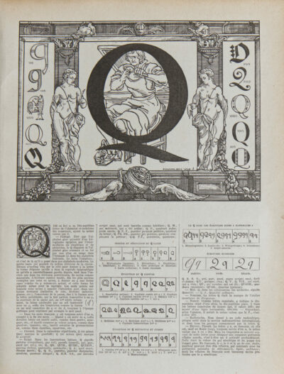 Lettre Q, typographie de Maximilien Vox, planche originale 1932